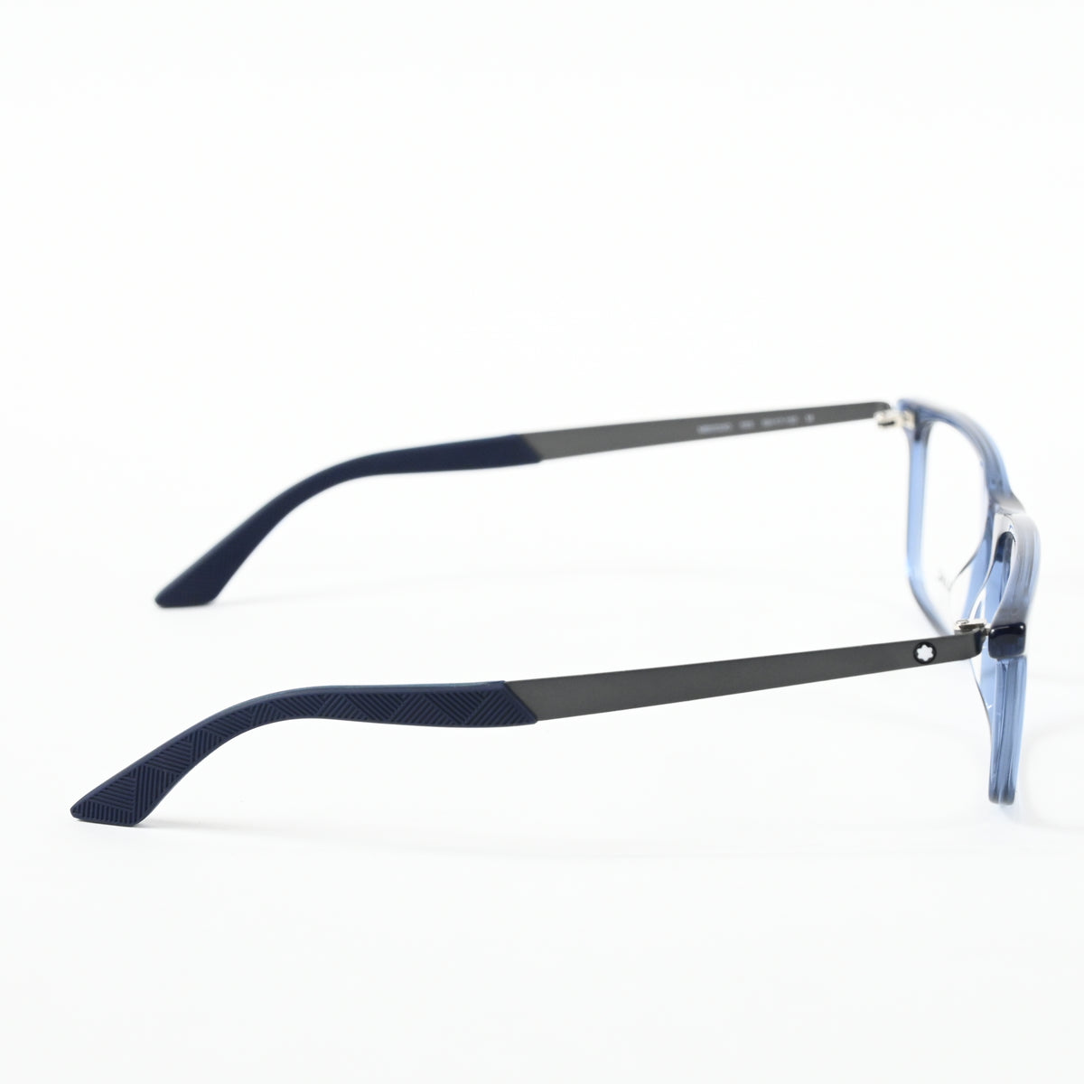 Montblanc MB0333O 003 Mens Authentic Eyeglasses Ruthenium/Blue, 55mm - New