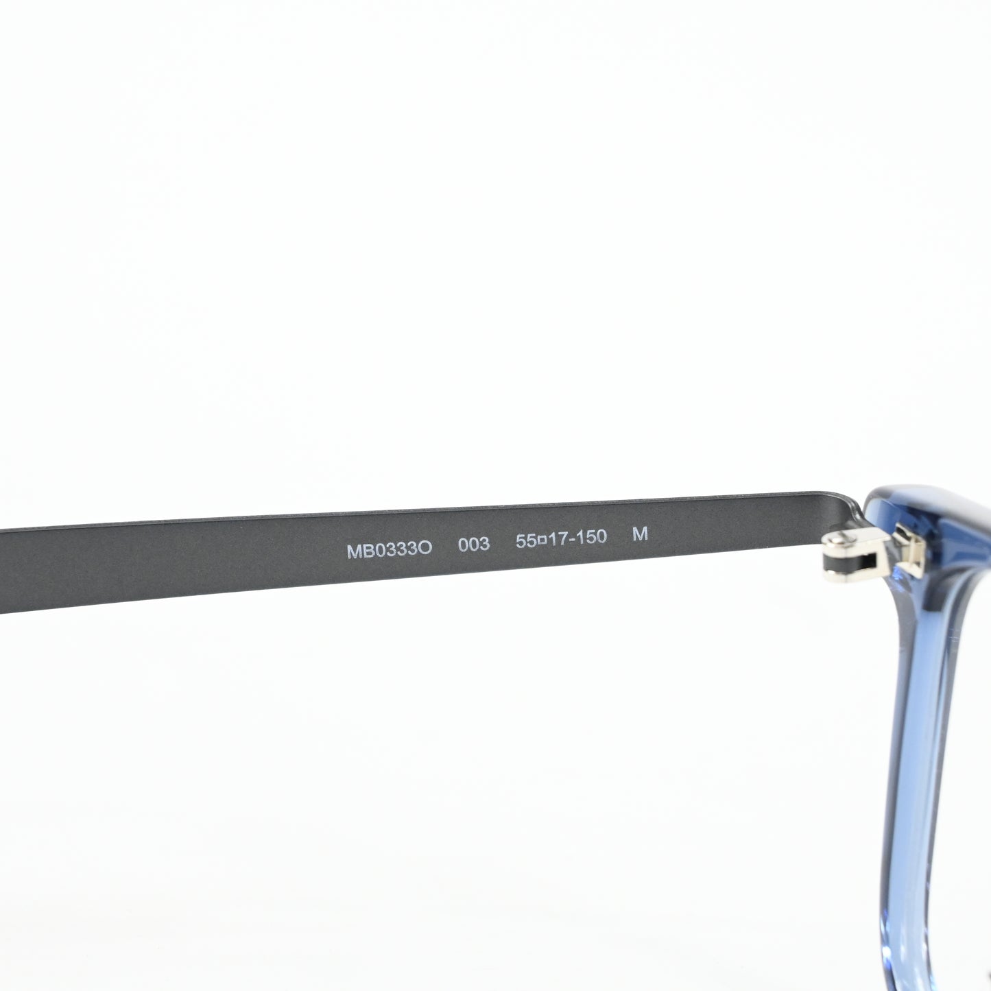 Montblanc MB0333O 003 Mens Authentic Eyeglasses Ruthenium/Blue, 55mm - New
