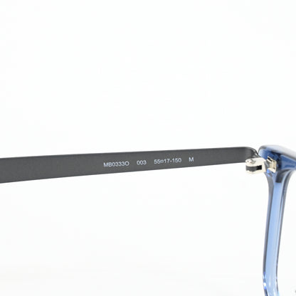 Montblanc MB0333O 003 Mens Authentic Eyeglasses Ruthenium/Blue, 55mm - New