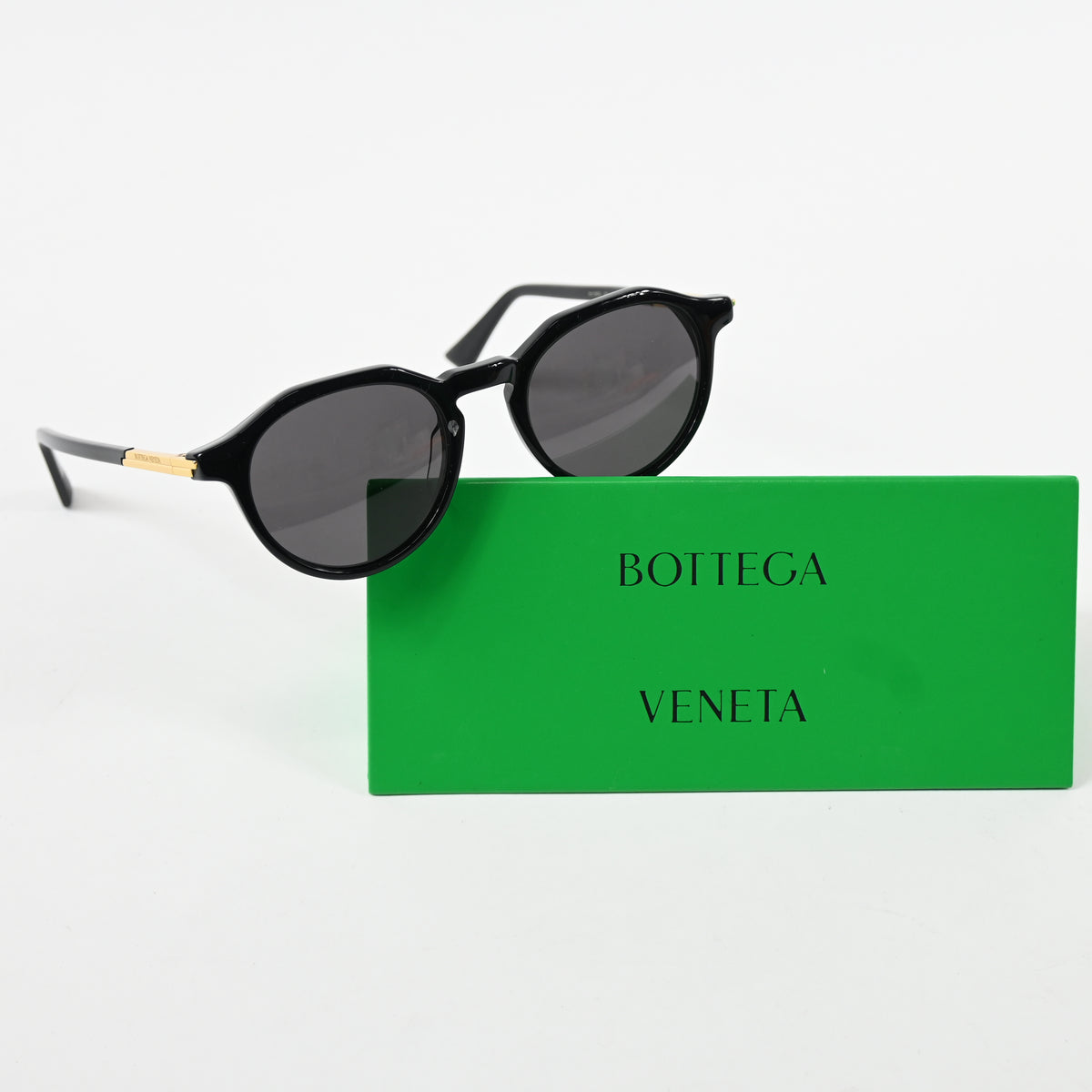 Bottega BV1260S 001 Mens Authentic Sunglasses Black/Gold, 49mm - New