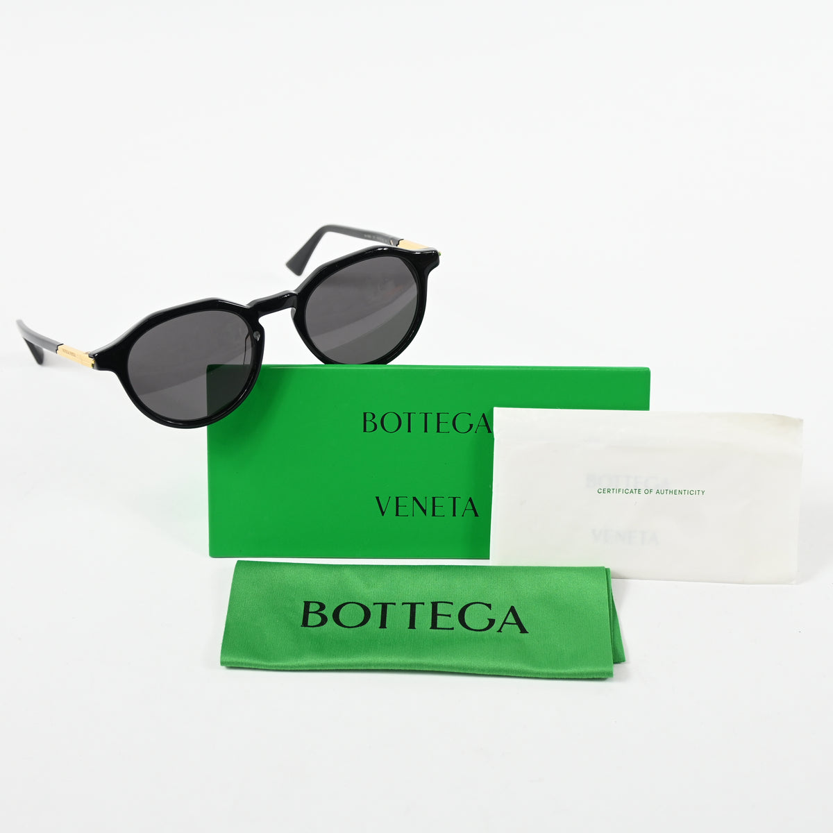 Bottega BV1260S 001 Mens Authentic Sunglasses Black/Gold, 49mm - New