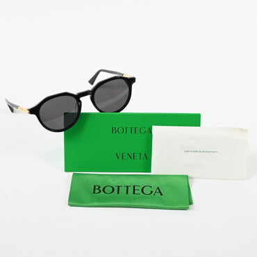 Bottega BV1260S 001 Mens Authentic Sunglasses Black/Gold, 49mm - New