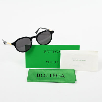 Bottega BV1260S 001 Mens Authentic Sunglasses Black/Gold, 49mm - New