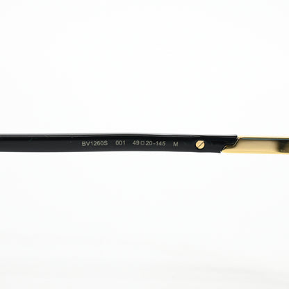 Bottega BV1260S 001 Mens Authentic Sunglasses Black/Gold, 49mm - New
