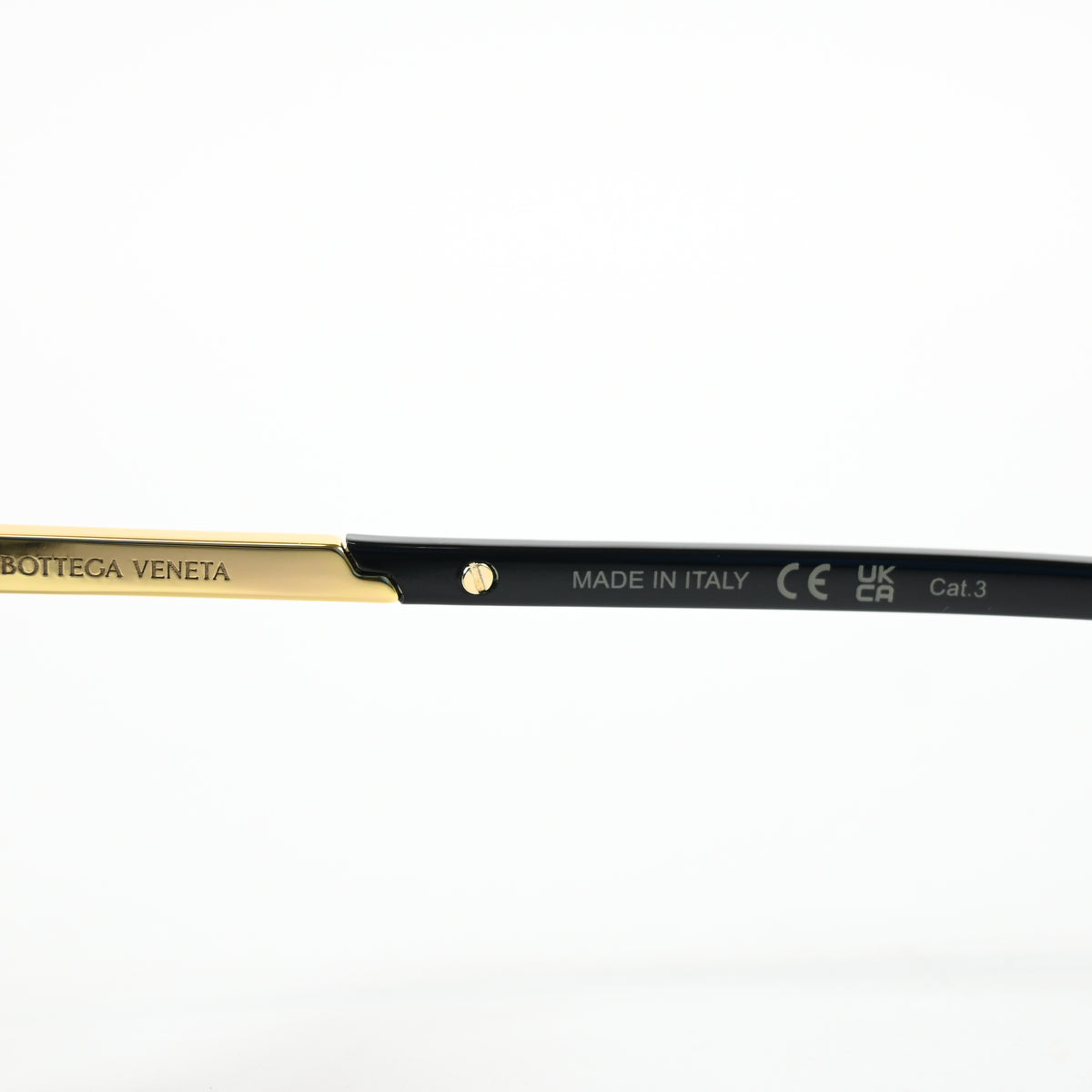 Bottega BV1260S 001 Mens Authentic Sunglasses Black/Gold, 49mm - New