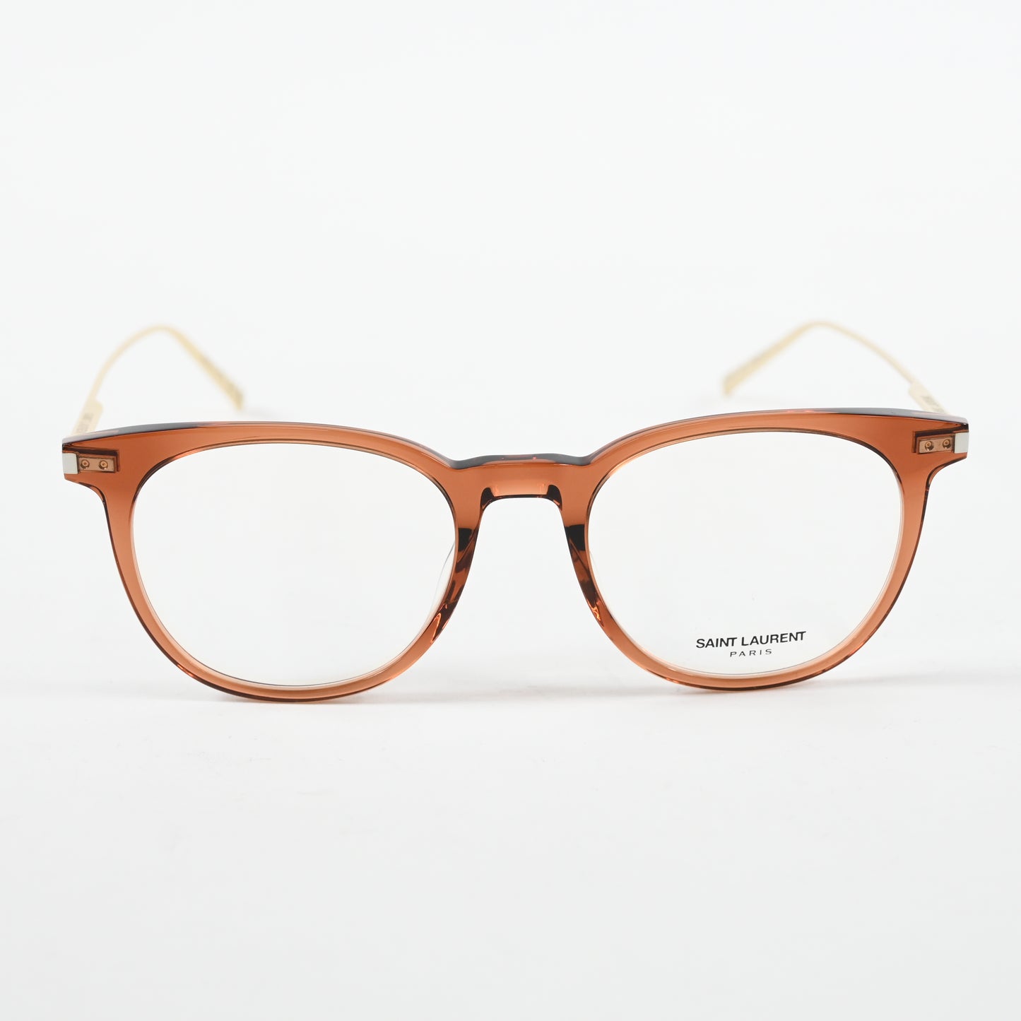 Yves Saint Laurent SL-579O 003 Mens Authentic Eyeglasses Brown/Gold, 49mm - New