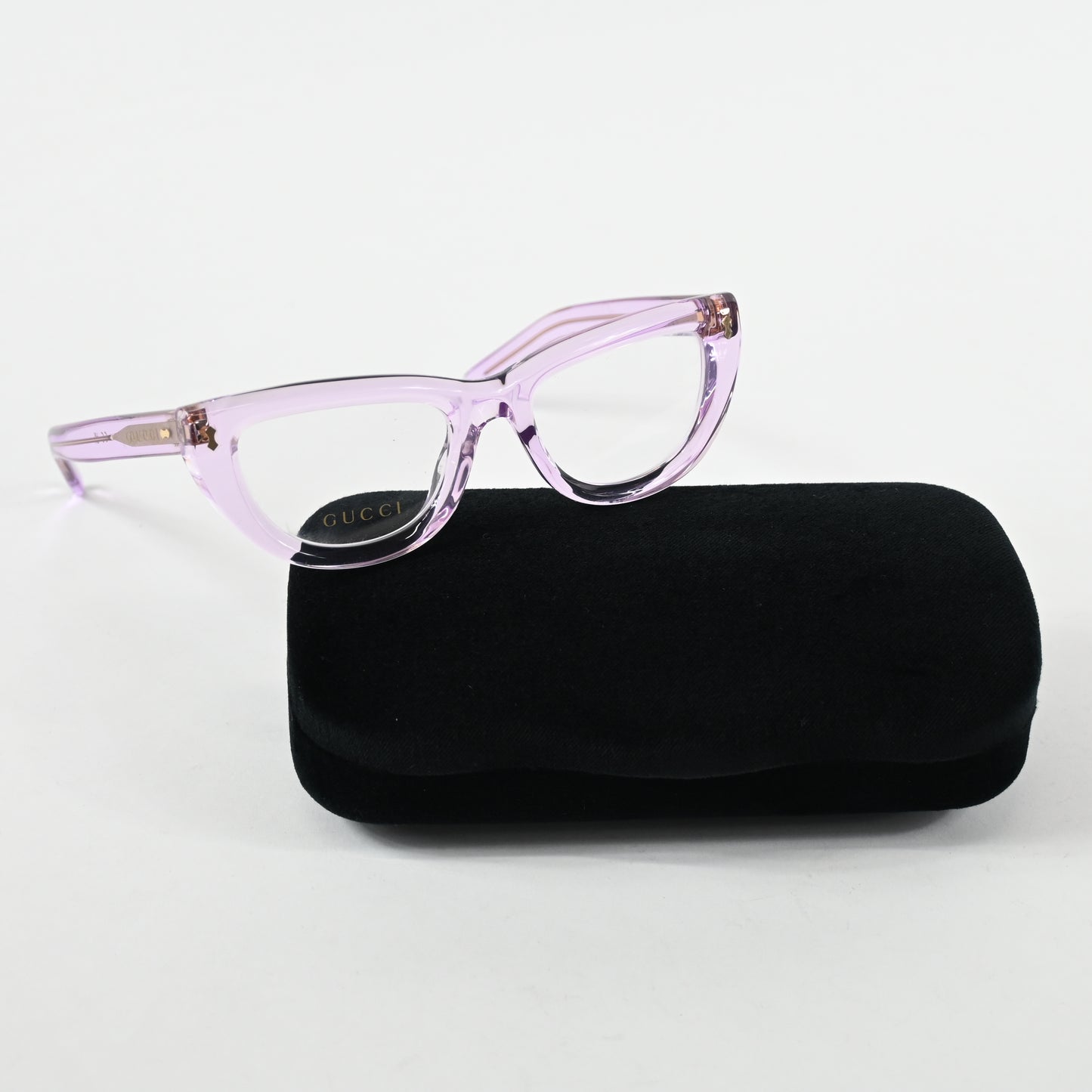 Gucci GG1521O 004 Womens Authentic Eyeglasses Clear Violet, 51mm - New