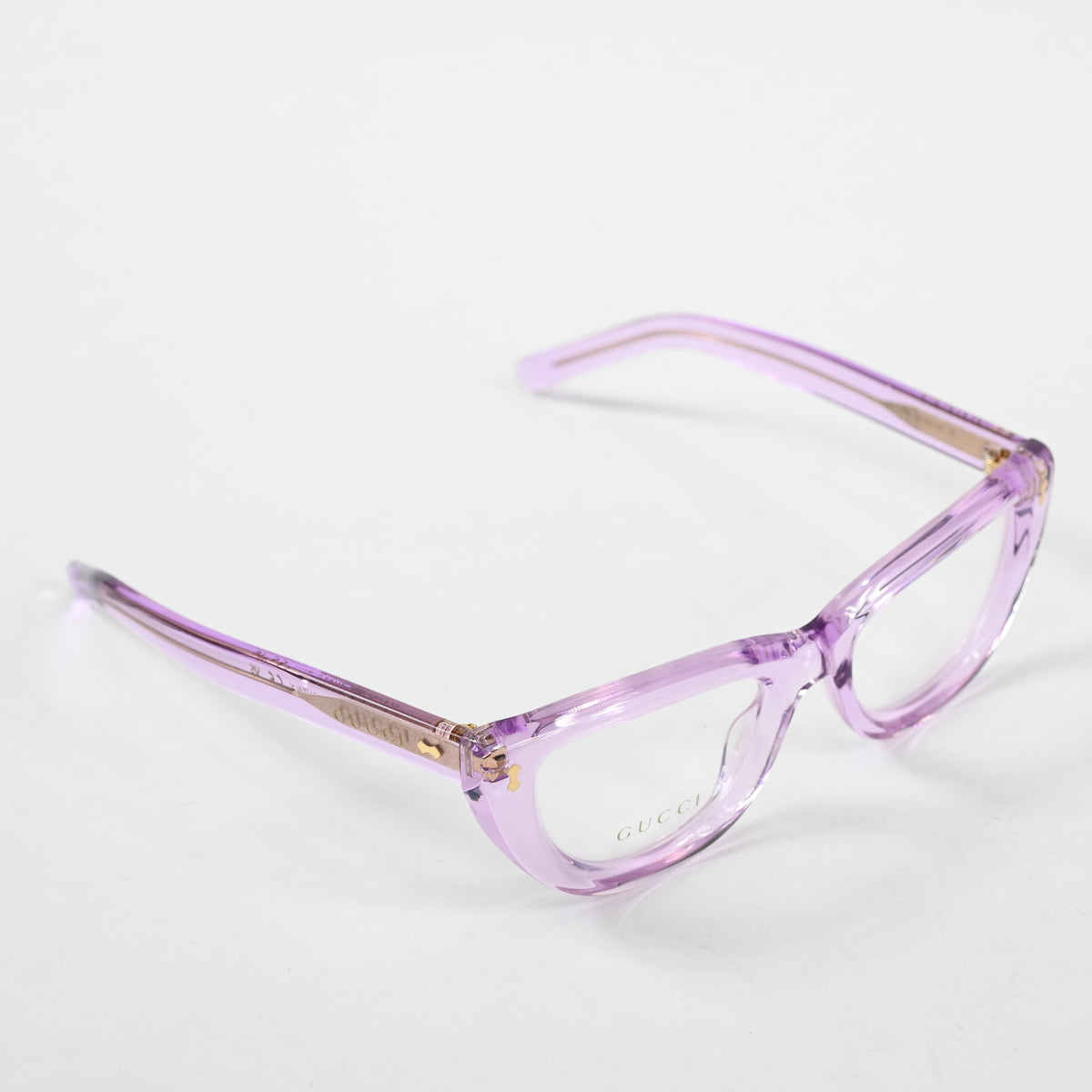 Gucci GG1521O 004 Womens Authentic Eyeglasses Clear Violet, 51mm - New