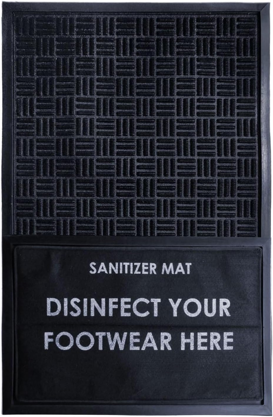 RugSmith Layered Rubber Sanitizer Doormat, Tray, & Foam Insert, 24" x 36" - New
