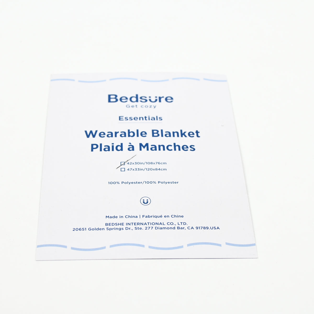 Bedsure Wearable Blanket 42x30 Medium length- Grey