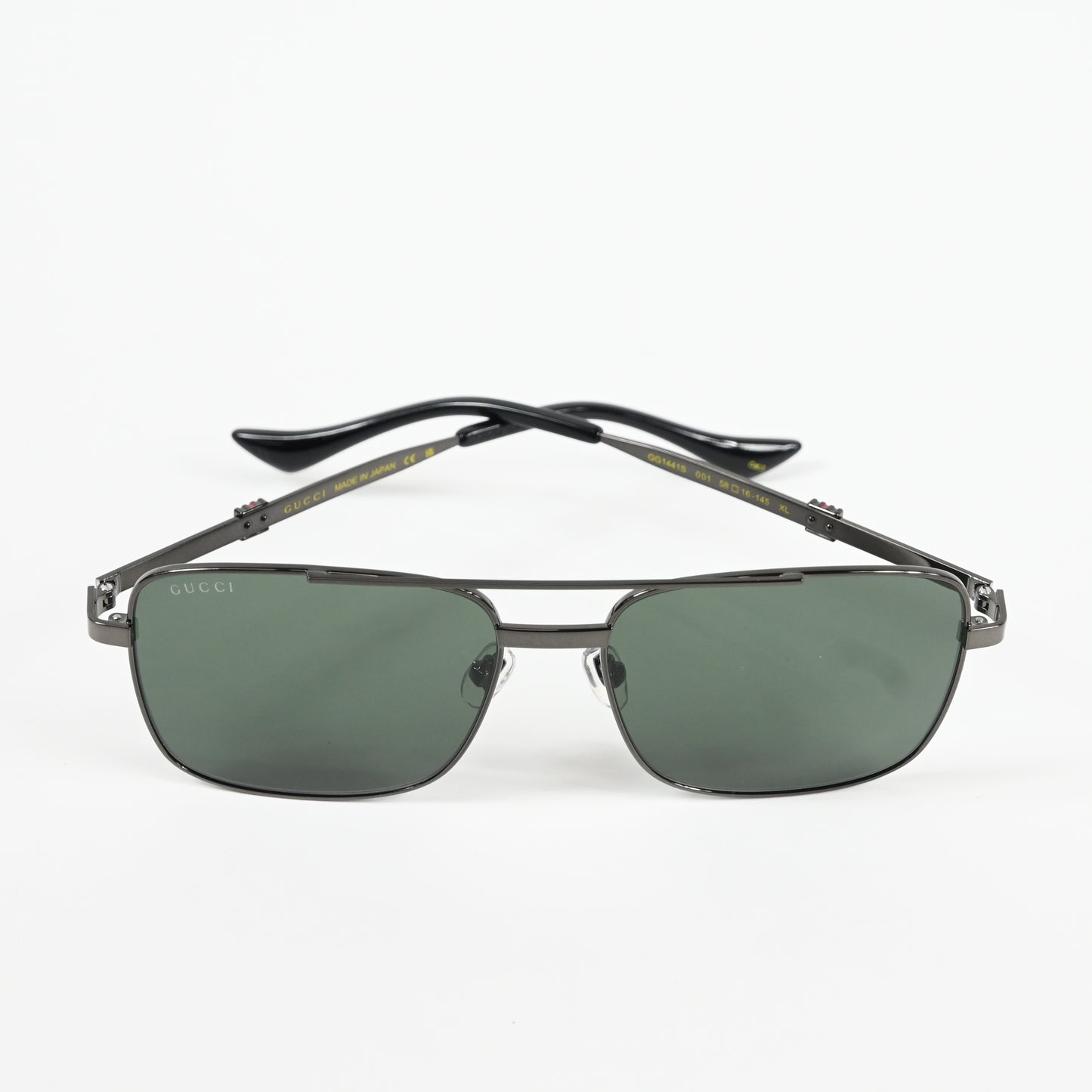 Gucci GG1441S 001 Mens Authentic Sunglasses Ruthenium Gray, 58mm - New