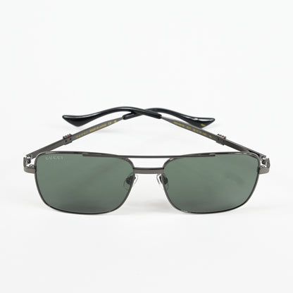 Gucci GG1441S 001 Mens Authentic Sunglasses Ruthenium Gray, 58mm - New