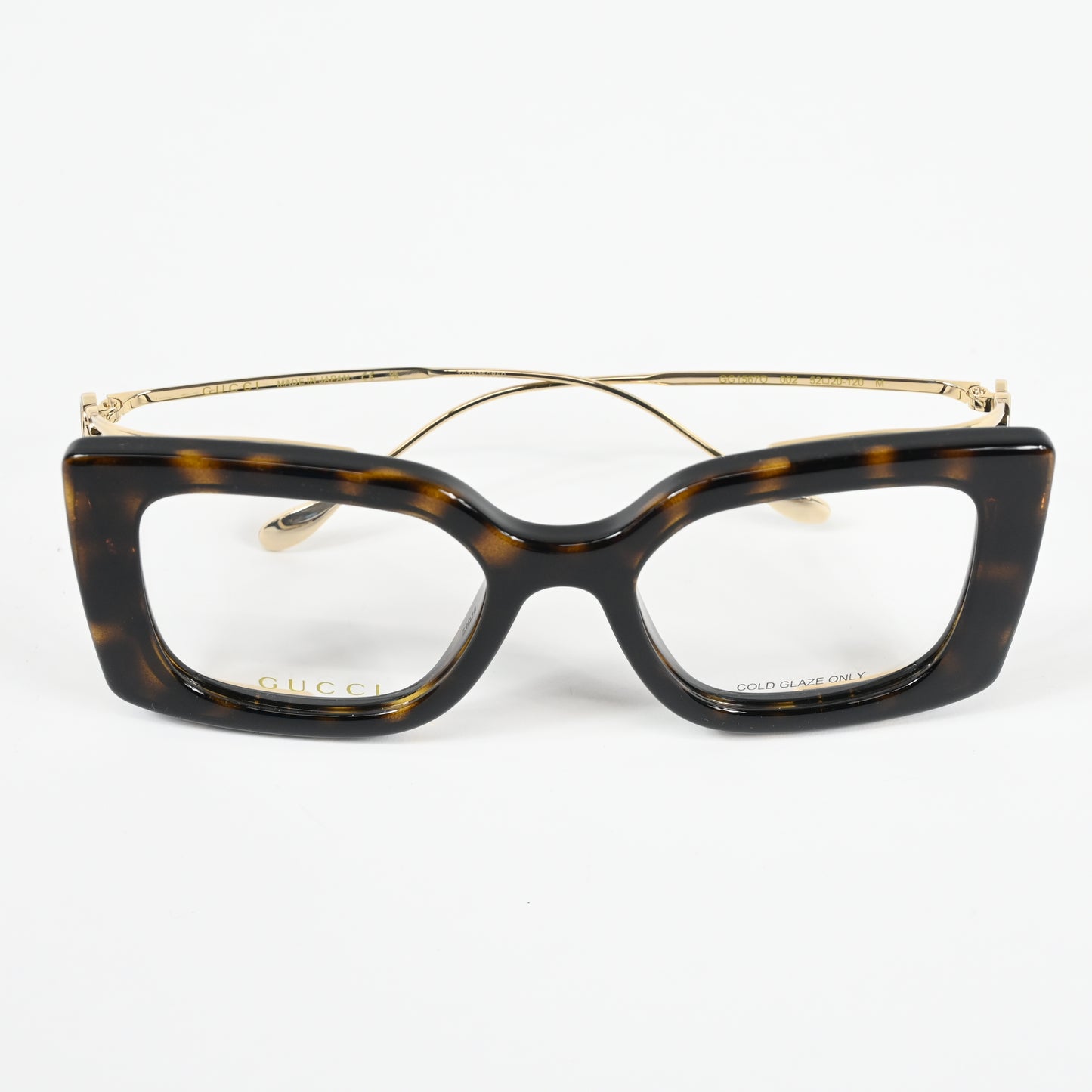 Gucci GG1567O 002 Womens Authentic Eyeglasses Havana/Gold, 52mm - New