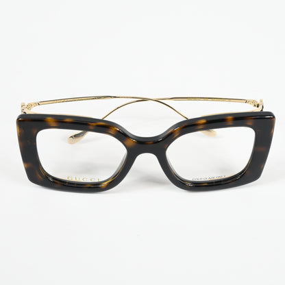 Gucci GG1567O 002 Womens Authentic Eyeglasses Havana/Gold, 52mm - New