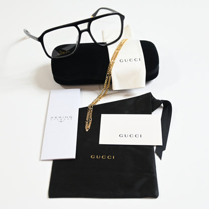 Gucci GG1078O 001 Womens Authentic Eyeglasses Black/Gold, 56mm - New