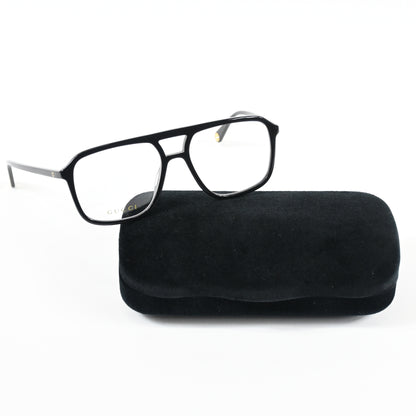 Gucci GG1078O 001 Womens Authentic Eyeglasses Black/Gold, 56mm - New