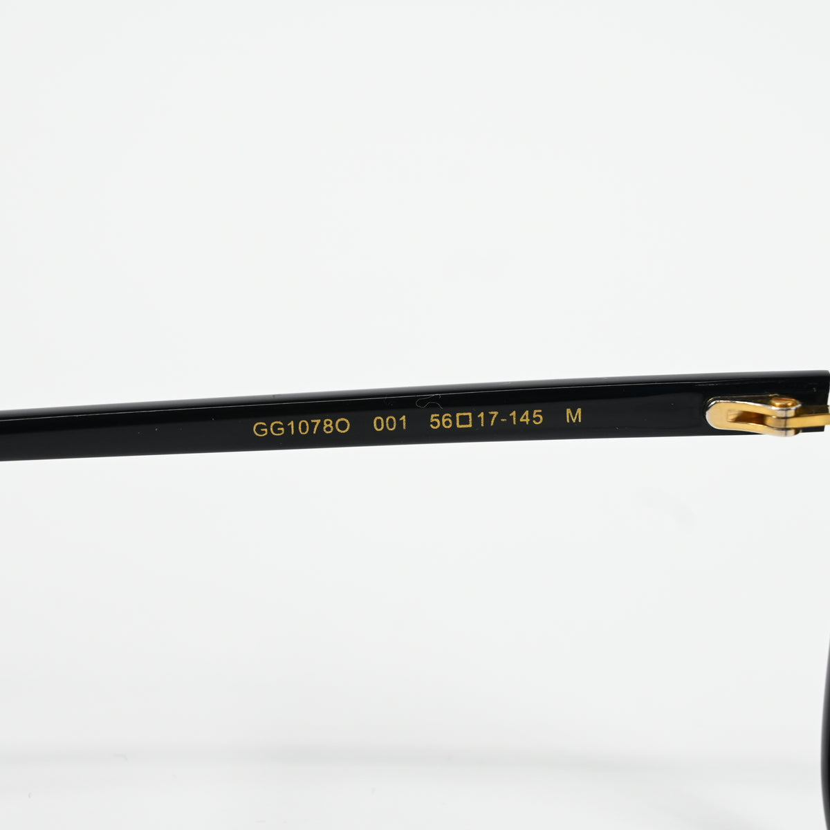 Gucci GG1078O 001 Womens Authentic Eyeglasses Black/Gold, 56mm - New
