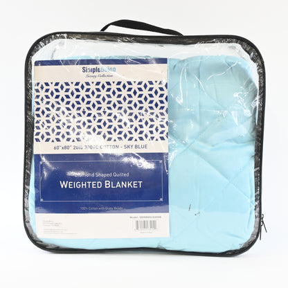 Simple Being Weighted Blanket, Patented 9 Layer Design, 60x80 20lb, Sky Blue