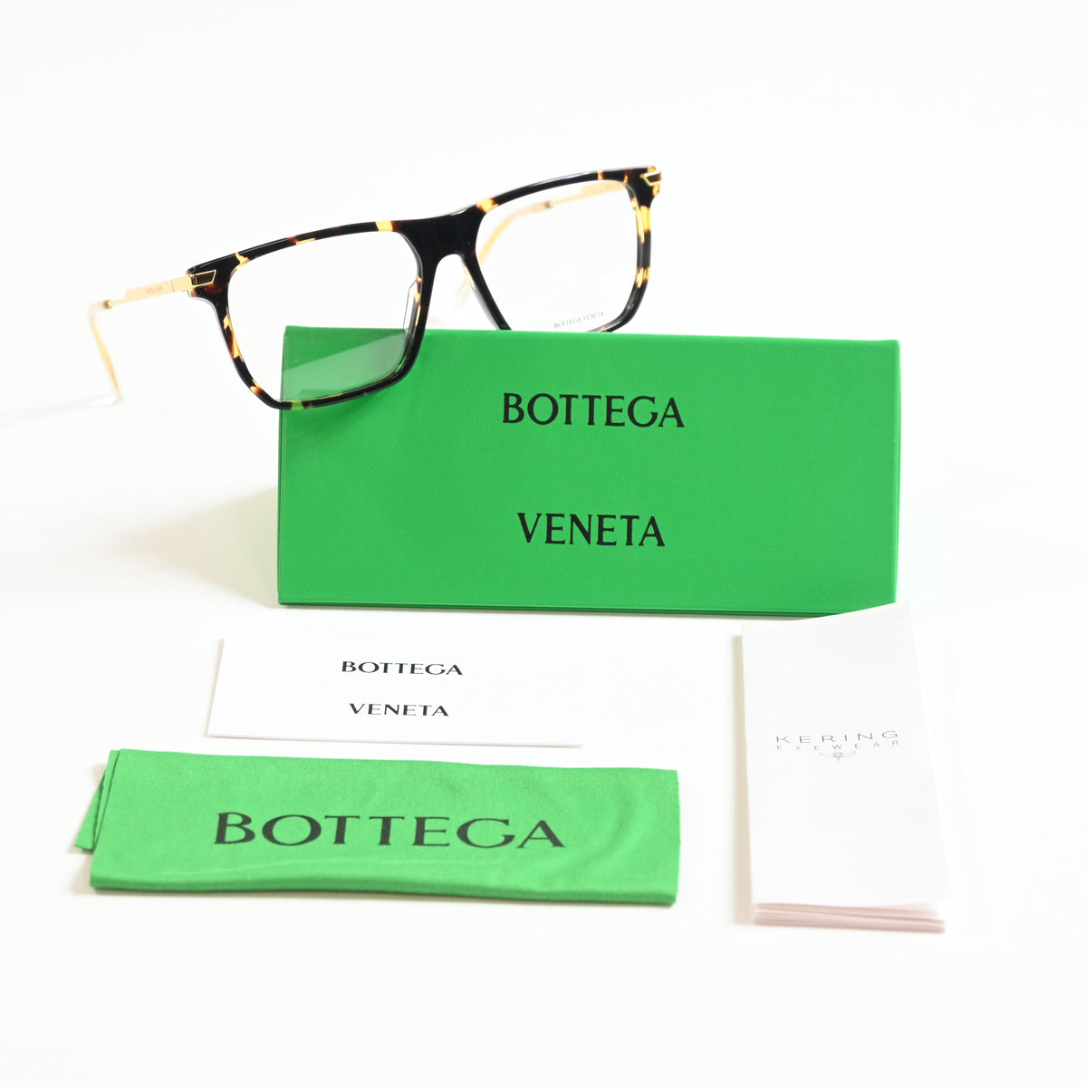 Bottega BV1071O 002 Mens Authentic Eyeglasses Havana/Gold, 56mm - New