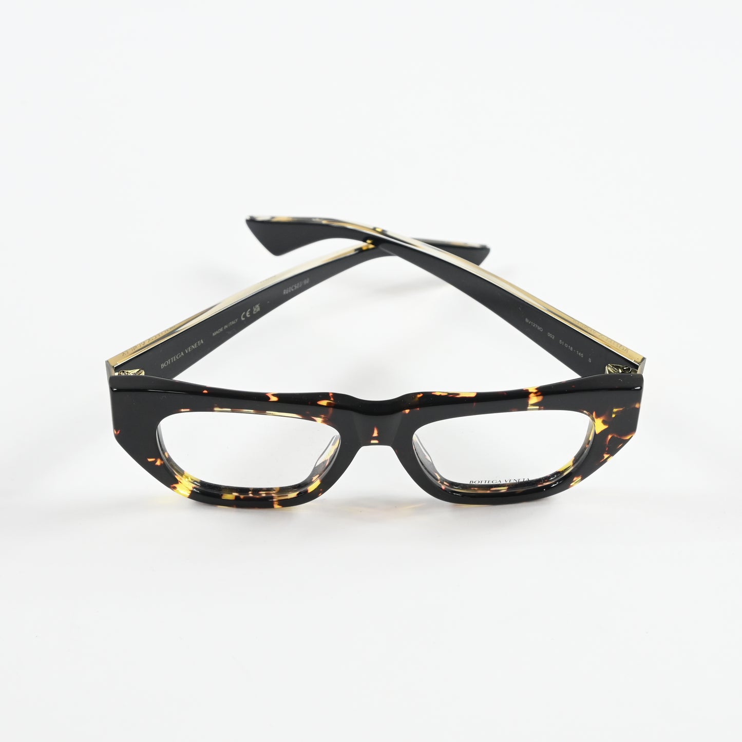 Bottega BV1279O 002 Womens Authentic Eyeglasses Havana/Gold, 51mm - New