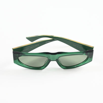 Bottega BV1277S 003 Womens Authentic Sunglasses Green/Gold, 57mm - New