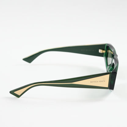 Bottega BV1277S 003 Womens Authentic Sunglasses Green/Gold, 57mm - New