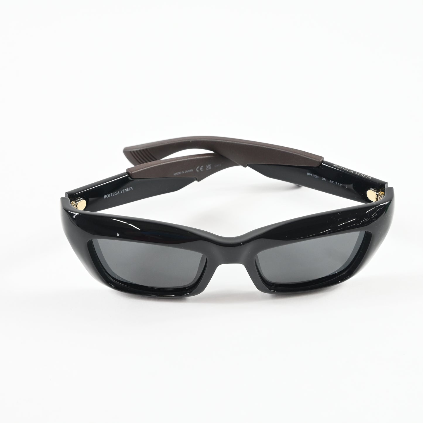 Bottega BV1182S 001 Womens Authentic Sunglasses Black/Gray, 51mm - New