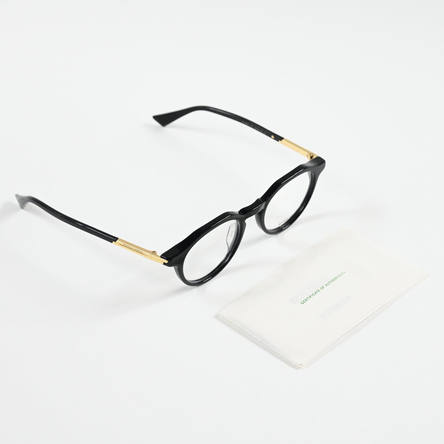 Bottega BV1263O 001 Mens Authentic Eyeglasses Black/Gold, 48mm - New