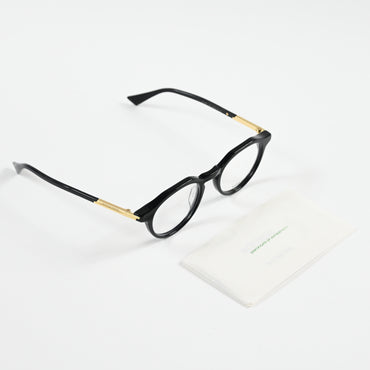 Bottega BV1263O 001 Mens Authentic Eyeglasses Black/Gold, 48mm - New