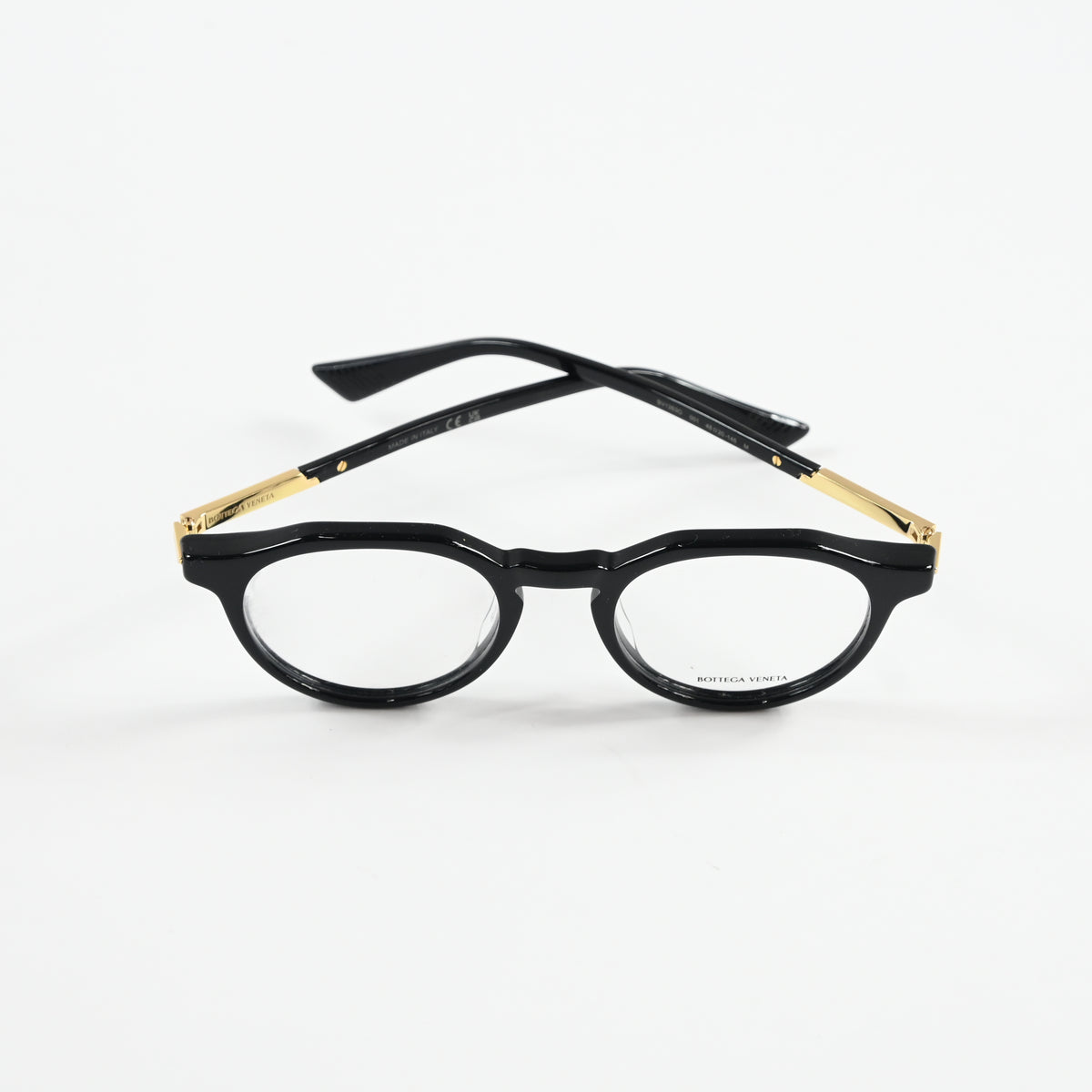 Bottega BV1263O 001 Mens Authentic Eyeglasses Black/Gold, 48mm - New