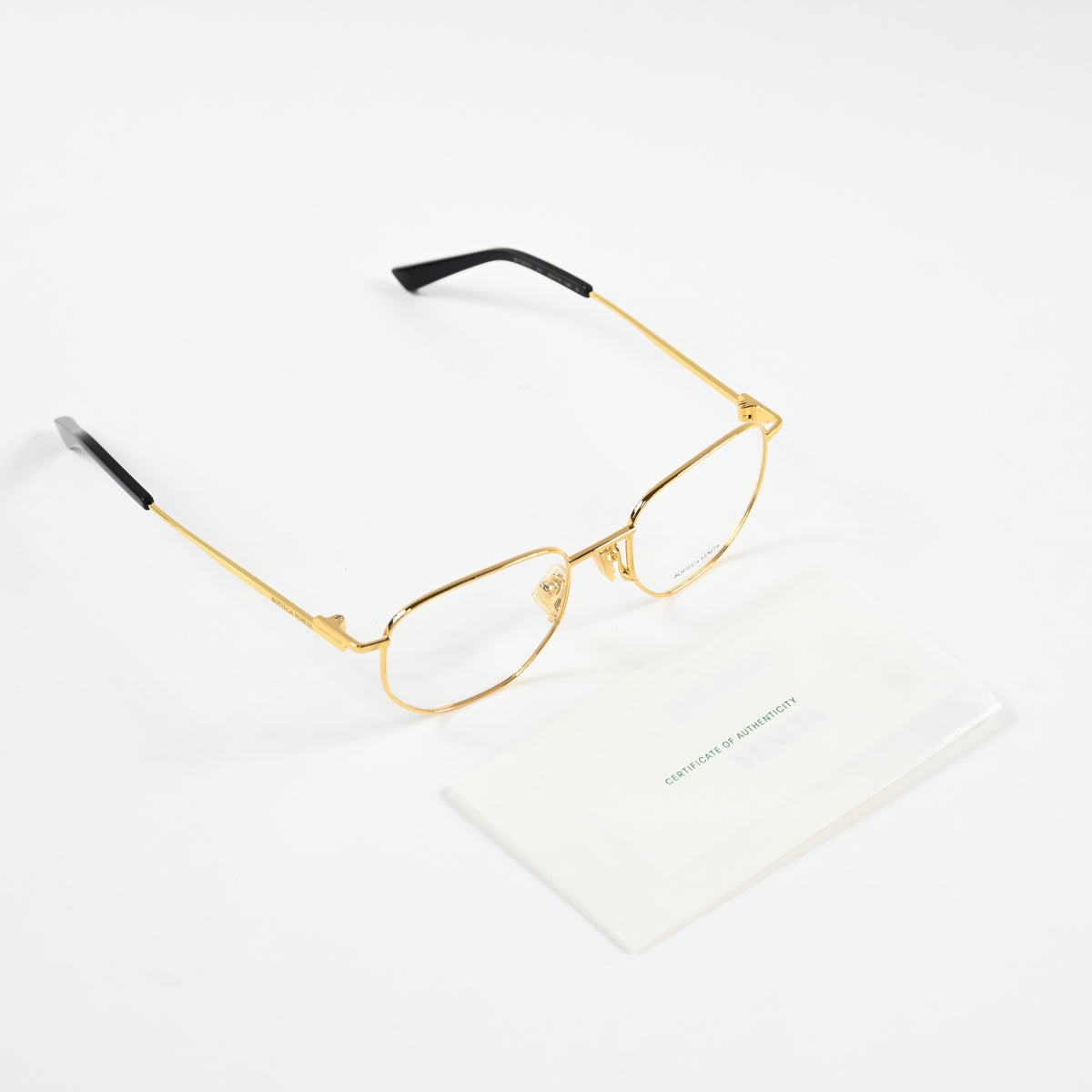Bottega BV1301O 001 Unisex Authentic Eyeglasses Gold, 50mm - New