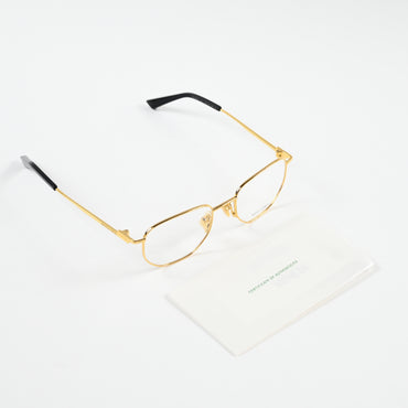 Bottega BV1301O 001 Unisex Authentic Eyeglasses Gold, 50mm - New