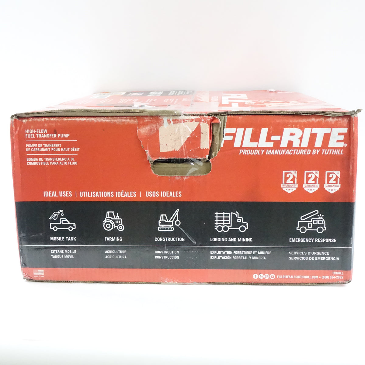 Fill-Rite FR4220HDSQ 12V 20 GPM Fuel Transfer Pump with Discharge Hose-Green