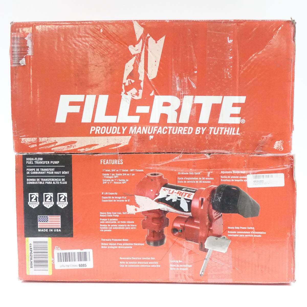 Fill-Rite FR4220HDSQ 12V 20 GPM Fuel Transfer Pump with Discharge Hose-Green