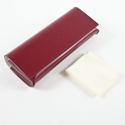 Gucci Burgundy Red Soft Leather Sunglasses Eyeglasses Case Optical Frames - New