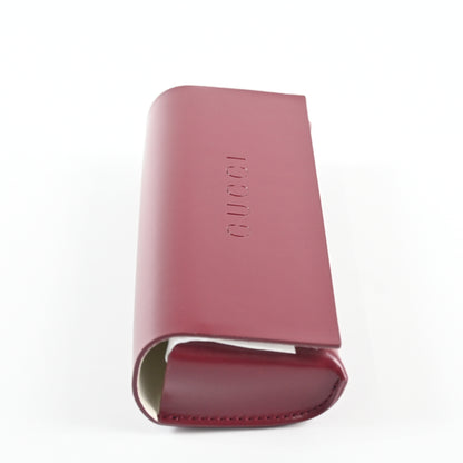 Gucci Burgundy Red Soft Leather Sunglasses Eyeglasses Case Optical Frames - New