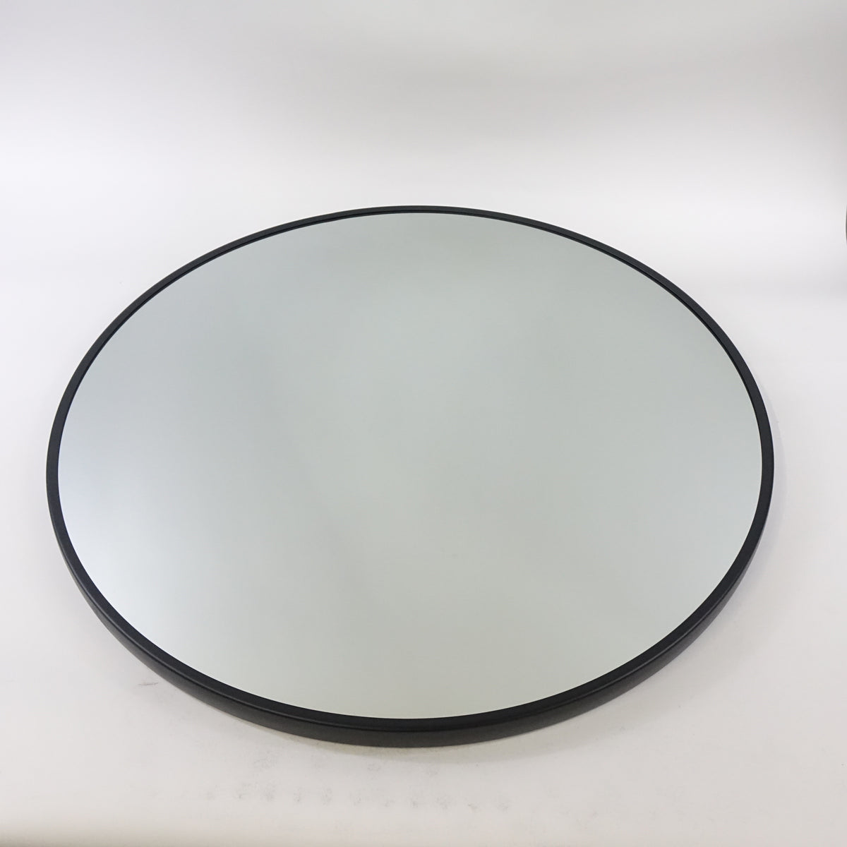 HofferRuffer Round Mirror, Metal Frame Wall Mounted Mirror (Black, 31.5)