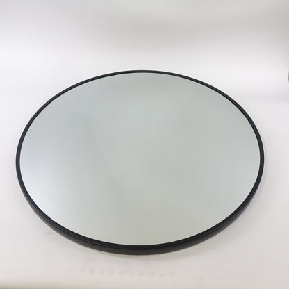 HofferRuffer Round Mirror, Metal Frame Wall Mounted Mirror (Black, 31.5)