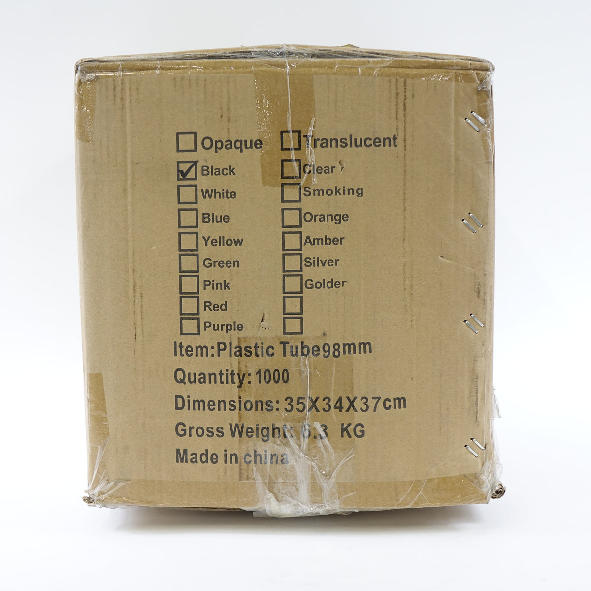W Gallery 1000 Black 98mm Open Cap Pop Top Tubes Airtight Smell Proof Containers