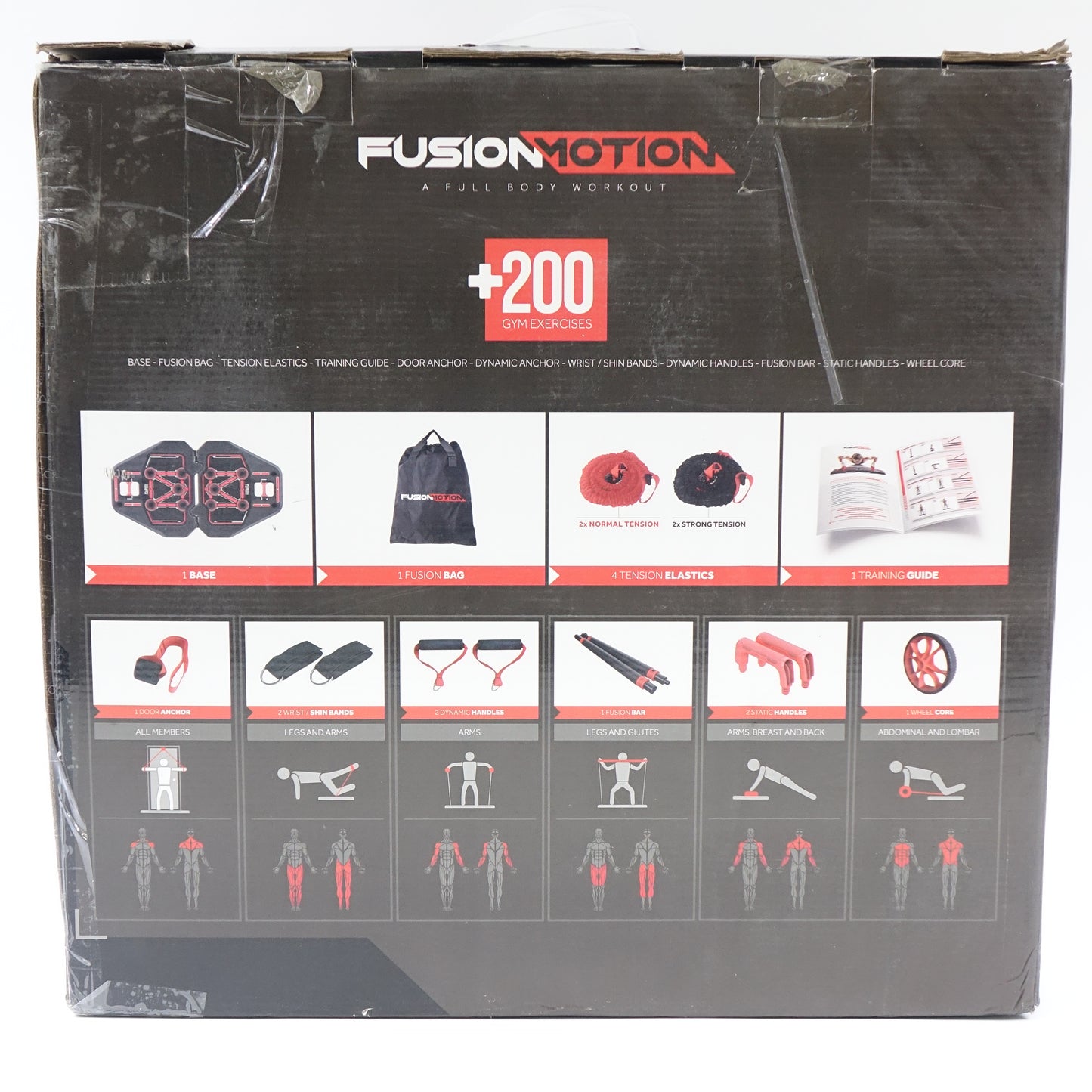 Fusion Motion Portable Gym 8 Accessories Including Resistance Bands - Open Box