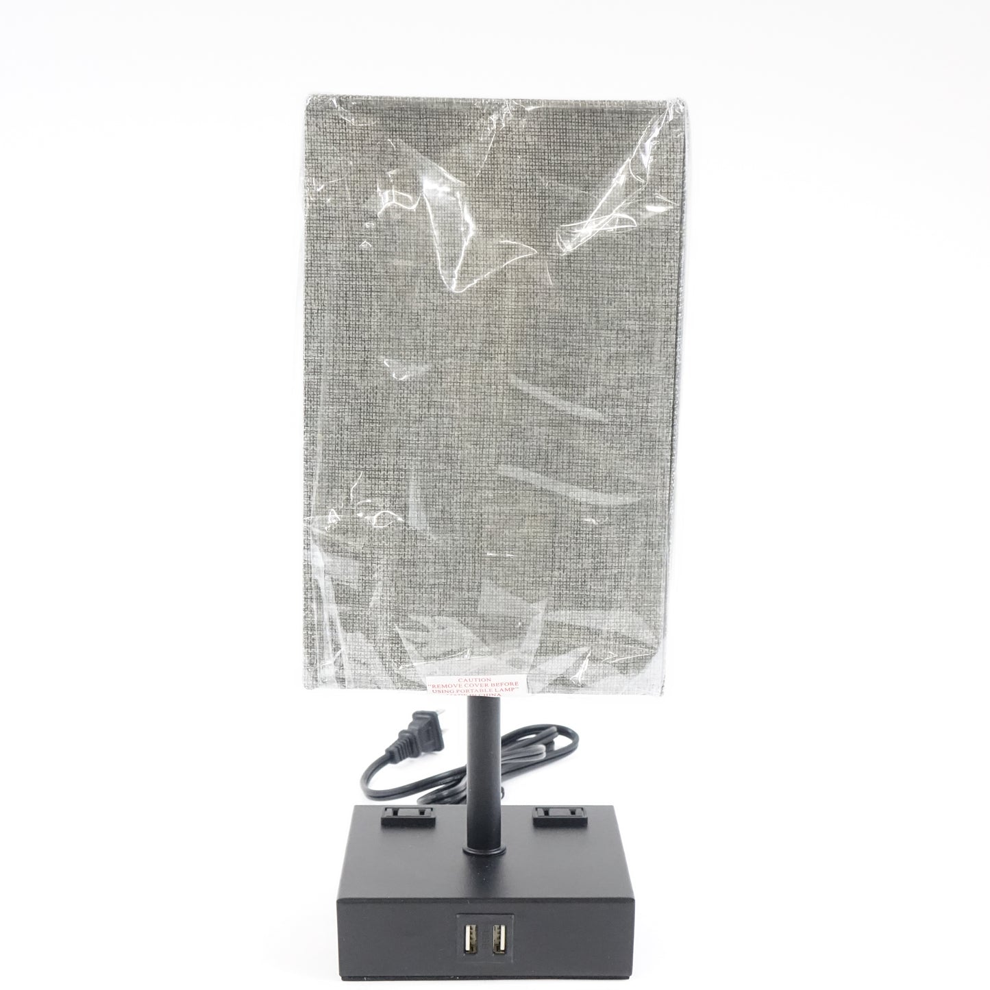 Bedside Table Lamp, Touch Control Table Lamp, Grey Fabric Shade