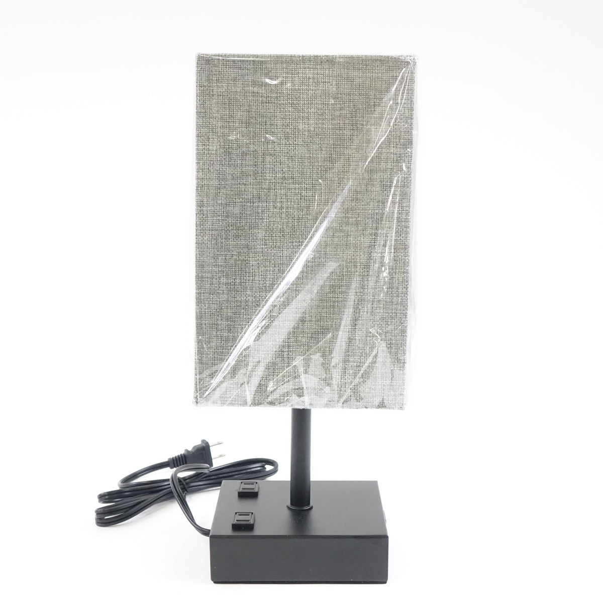 Bedside Table Lamp, Touch Control Table Lamp, Grey Fabric Shade