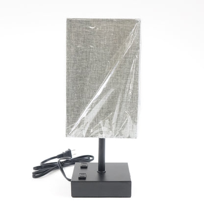 Bedside Table Lamp, Touch Control Table Lamp, Grey Fabric Shade