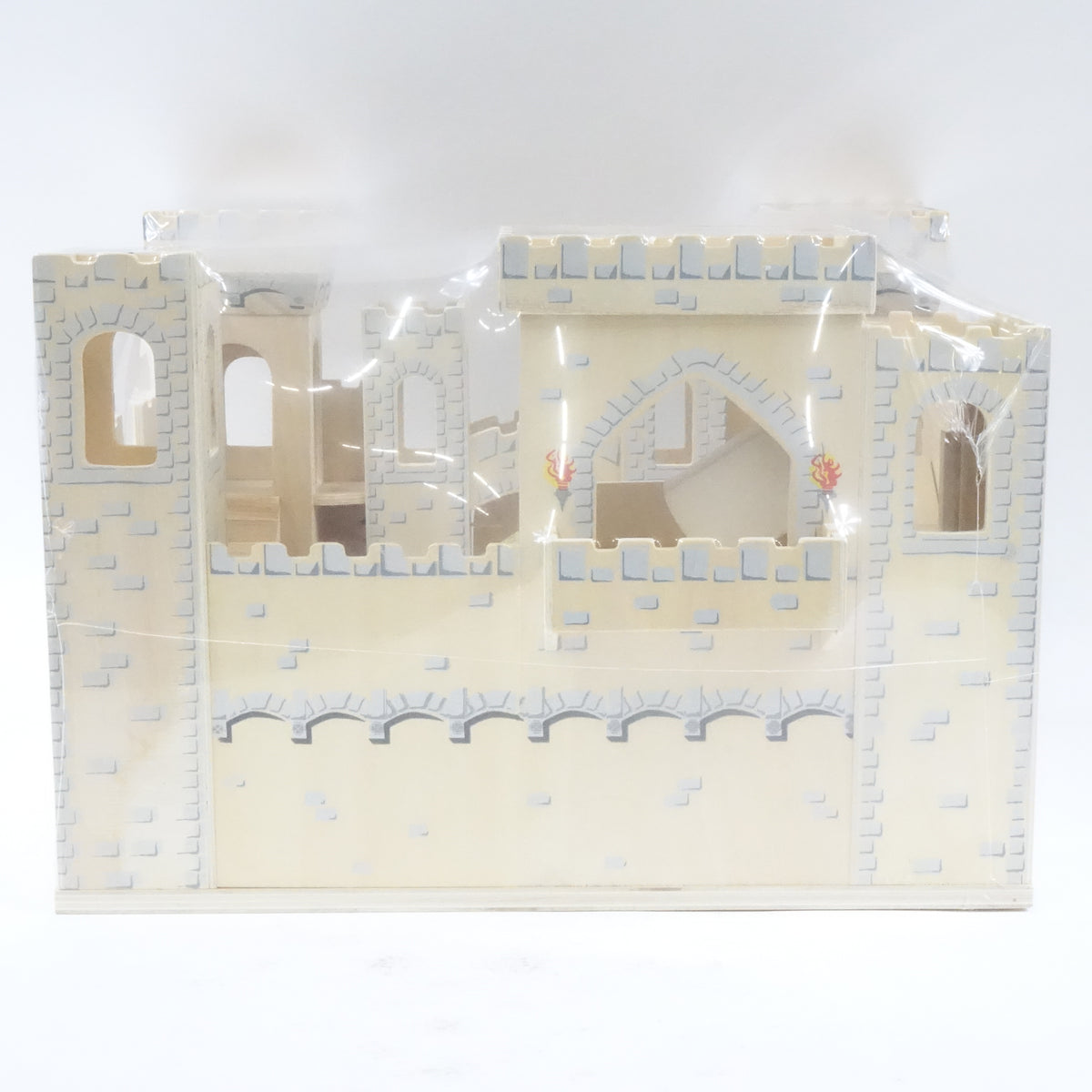 Melissa & Doug Deluxe Folding Medieval Wooden Castle- Hinged for Compact Storage