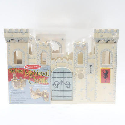 Melissa & Doug Deluxe Folding Medieval Wooden Castle- Hinged for Compact Storage
