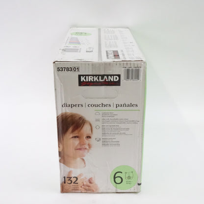Kirkland Signature Diapers, Size 6 (132 Count) - Open Box