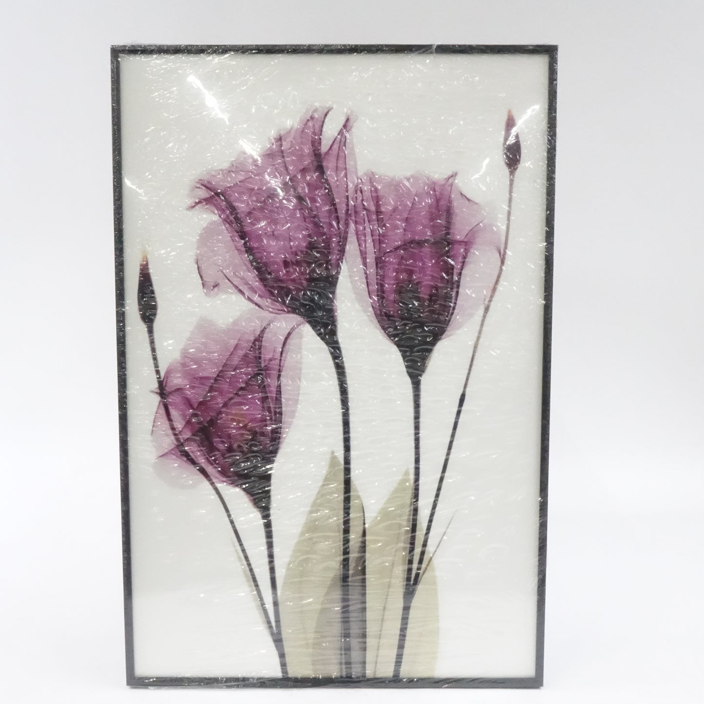 Canvas Framed Wall Art Large size 16 "X 24" 3 Pieces Of Modern Abstract Flowers