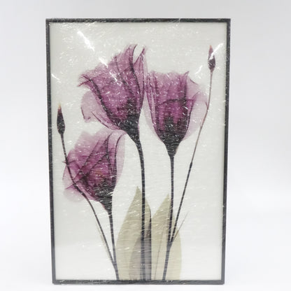 Canvas Framed Wall Art Large size 16 "X 24" 3 Pieces Of Modern Abstract Flowers