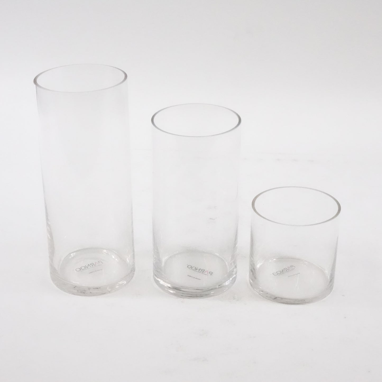 Set of 3 Glass Cylinder Vases 4, 8, 10 Inch Tall