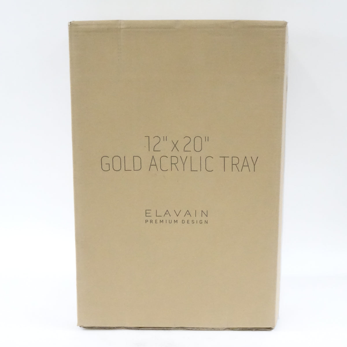 Elavain Acrylic Gold Serving Tray with Handles Rectangle Large Makeup Organizer Tray Sturdy Bed Tray